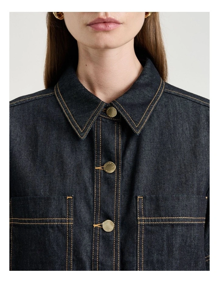 Cotton Lyocell Denim Shirt in Blue image 3