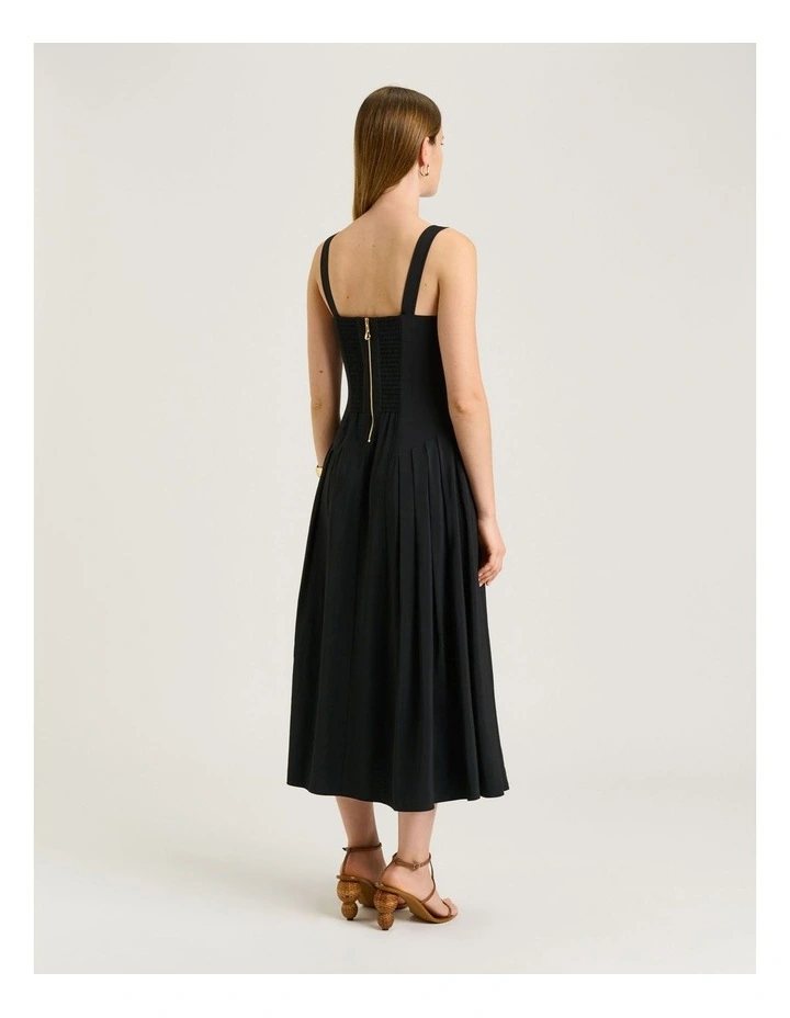DRAPEY MODAL BLEND V NECK MIDI DRESS image 2