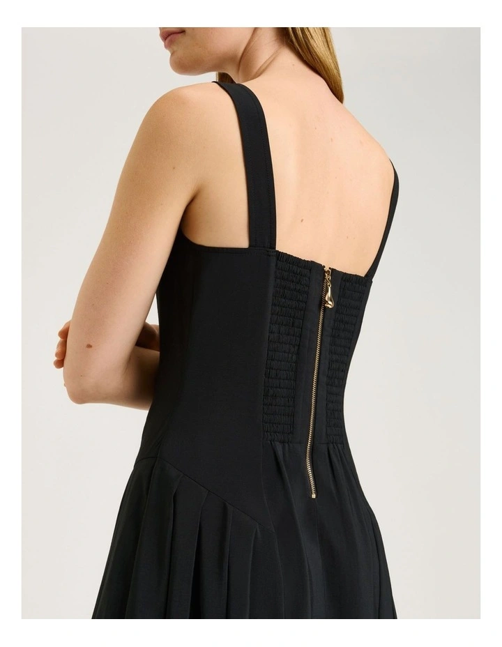 DRAPEY MODAL BLEND V NECK MIDI DRESS image 5