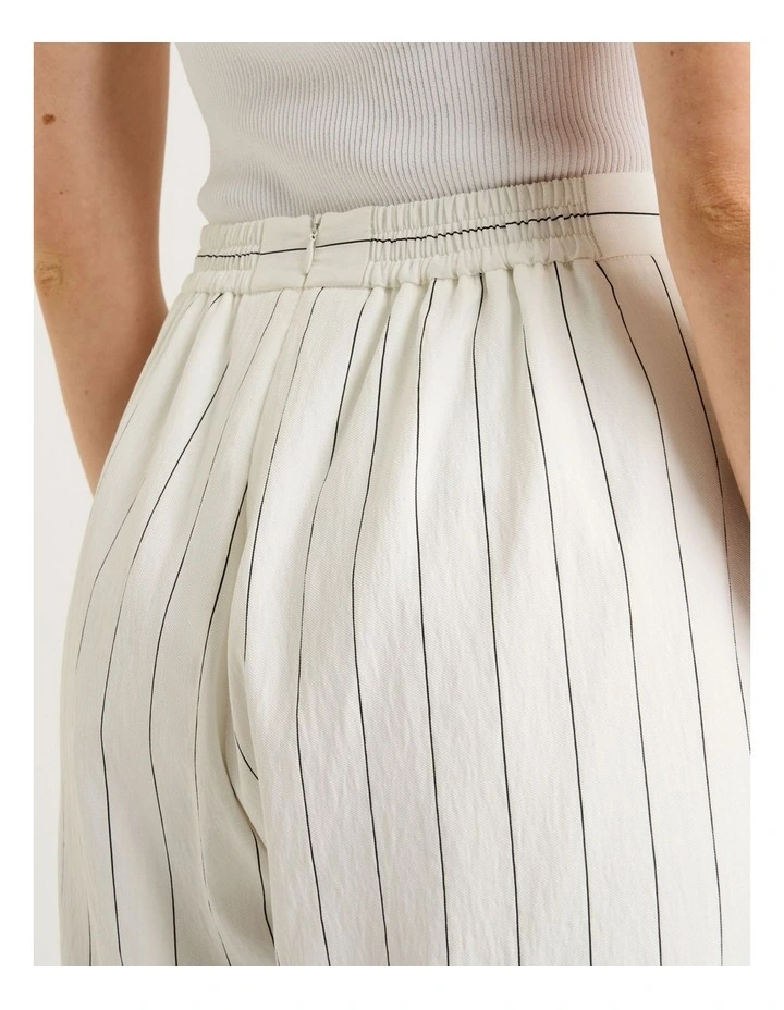 WHITE WIDE PINSTRIPE STRAIGHT LEG PANT image 4