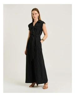 Wide pinstripe jumpsuit