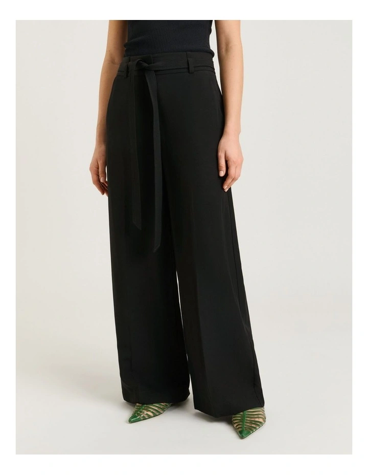 EUROPEAN LYOCELL LINEN BELTED PANT image 1