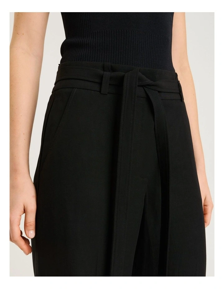 EUROPEAN LYOCELL LINEN BELTED PANT image 3