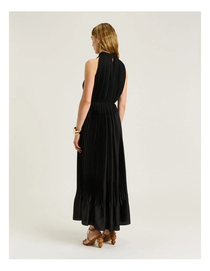 Pleated Satin Maxi Dress image 2