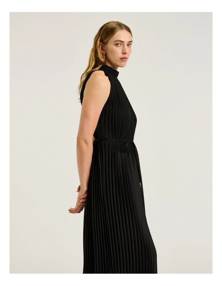 Pleated Satin Maxi Dress image 3