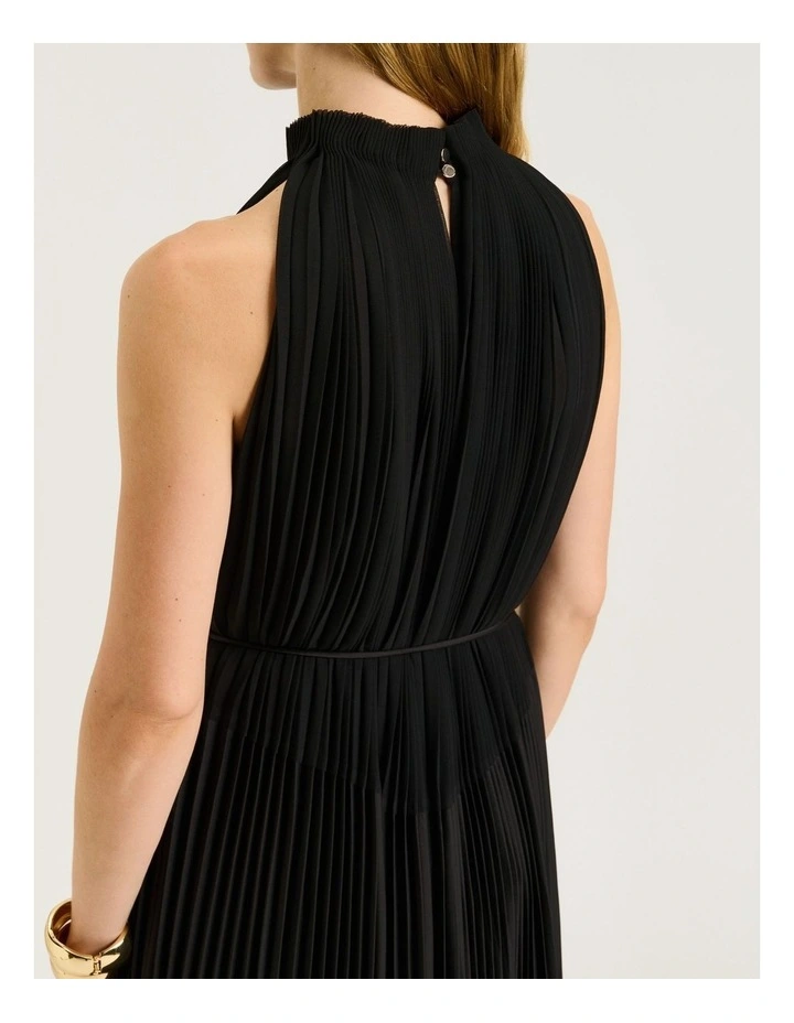 Pleated Satin Maxi Dress image 5