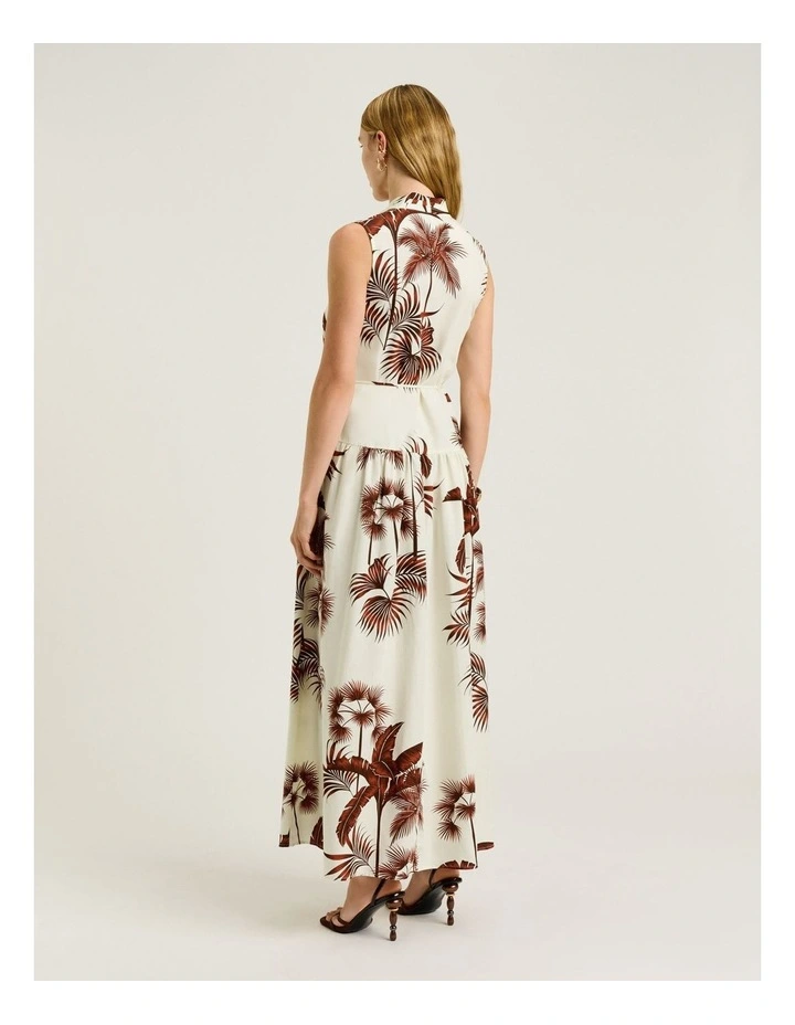 Terracotta Palm Print Maxi Dress image 2