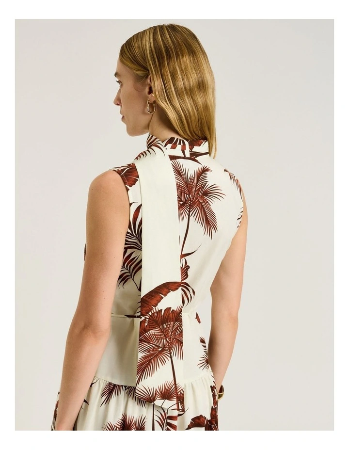 Terracotta Palm Print Maxi Dress image 4