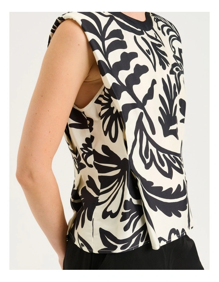 EBONY FILIGREE BORDER SLEEVELESS TOP image 4