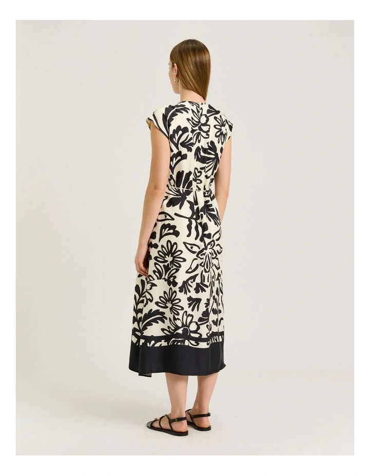 EBONY FILIGREE BORDER MIDI DRESS image 2