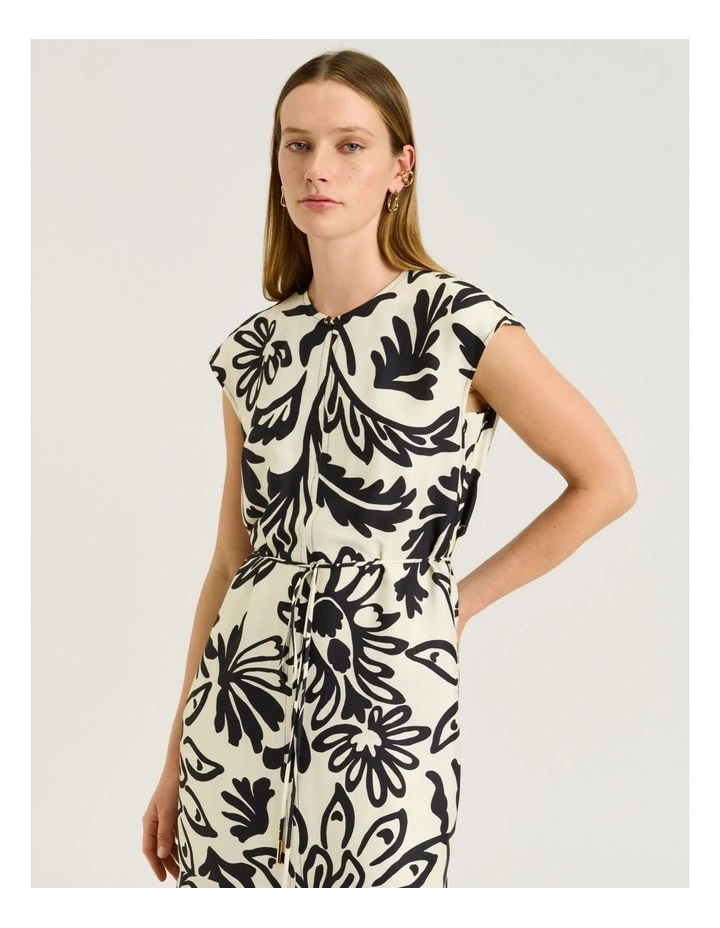EBONY FILIGREE BORDER MIDI DRESS image 3