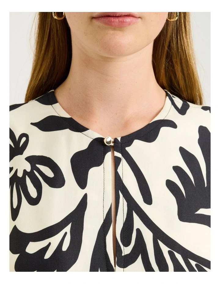 EBONY FILIGREE BORDER MIDI DRESS image 5