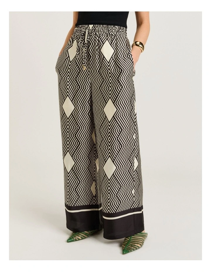 Geo Tile Border Wide Leg Pant in Multi image 1