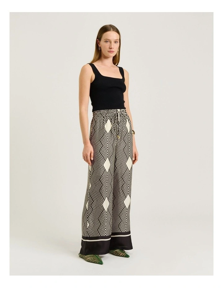Geo Tile Border Wide Leg Pant in Multi image 4
