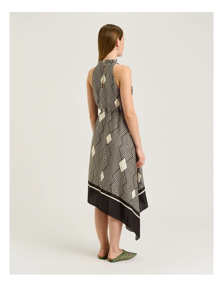 Geo Tile Border Asymmetric Dress image 2