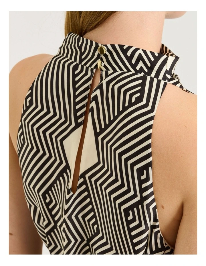 Geo Tile Border Asymmetric Dress image 4