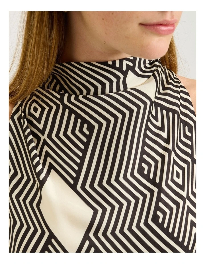 Geo Tile Border Asymmetric Dress image 5