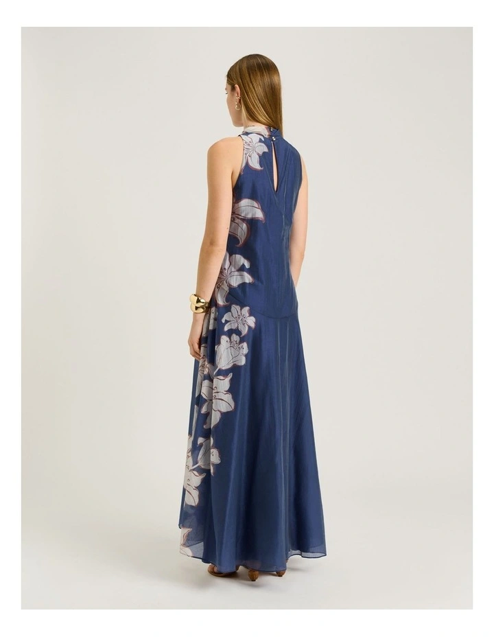 CHAMBRAY LILY HALTER MAXI DRESS image 2
