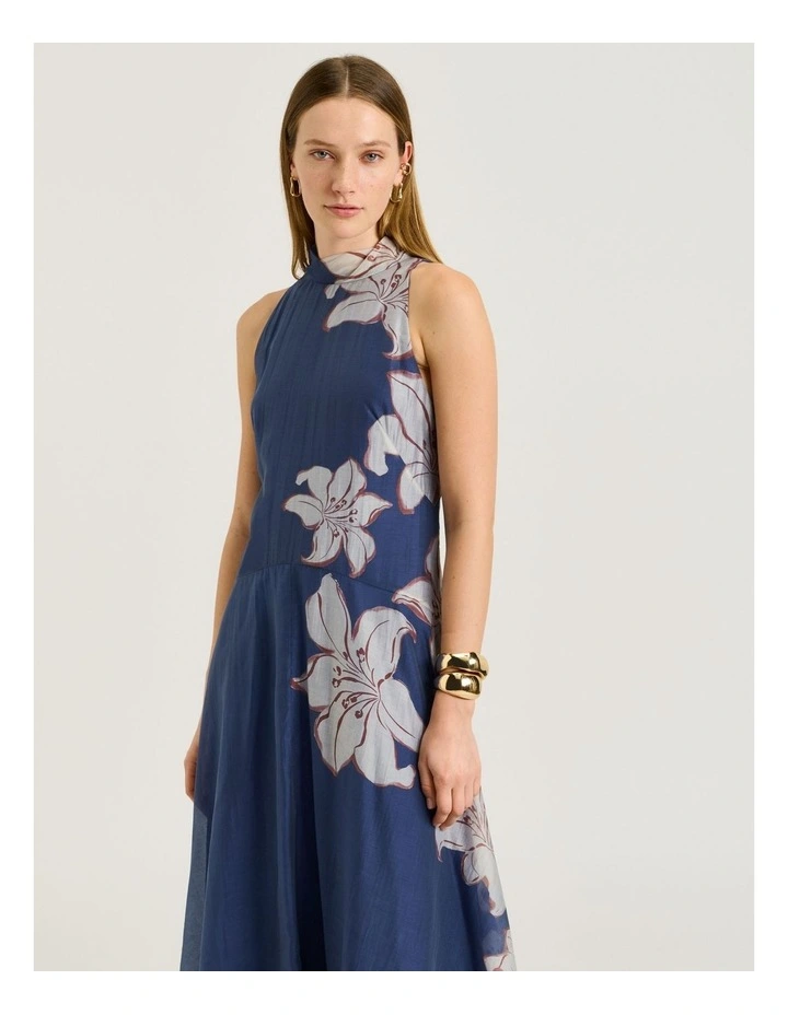 CHAMBRAY LILY HALTER MAXI DRESS image 3