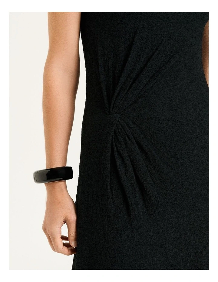 Twist Front Knit Dress in Black image 4