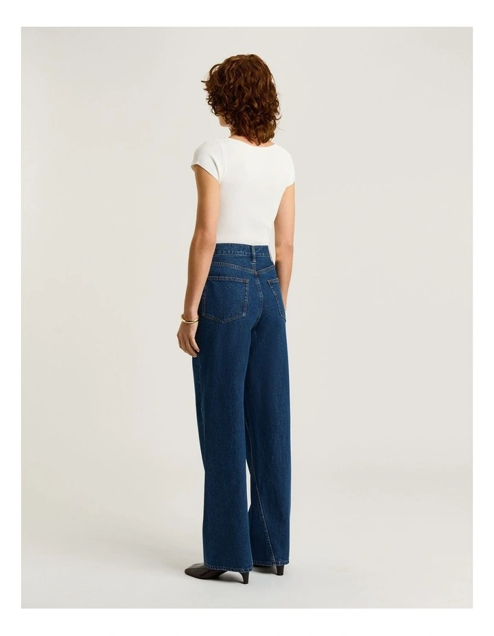 Ribbed Cap Sleeve Boat Neck Knit in White image 2