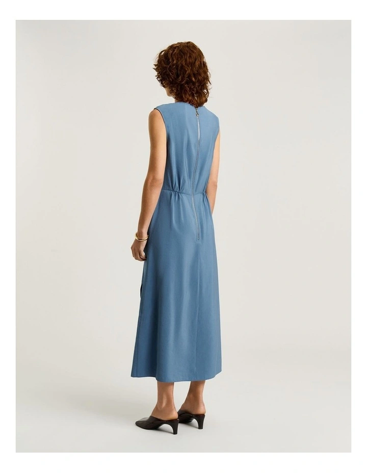 Drapey Modal Draped Front Midi Dress image 2