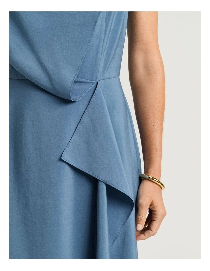 Drapey Modal Draped Front Midi Dress image 4