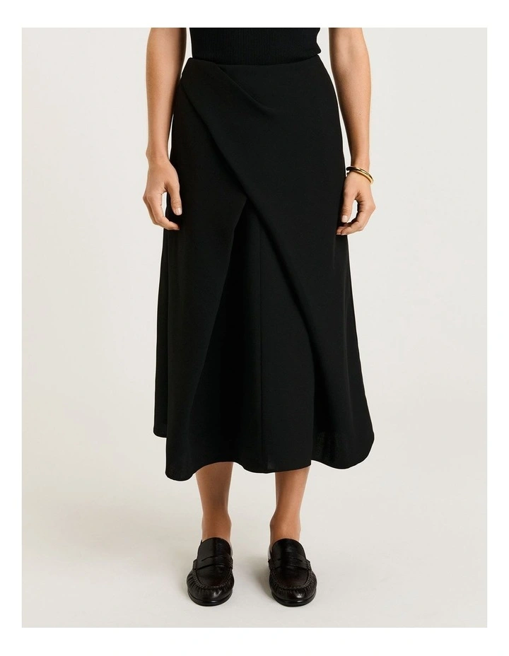 Double Weave Folded Pleat Waist Skirt image 1