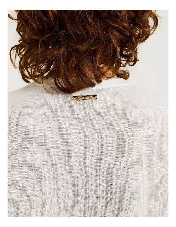 Sheer Double Layer Knit Jumper in White image 4