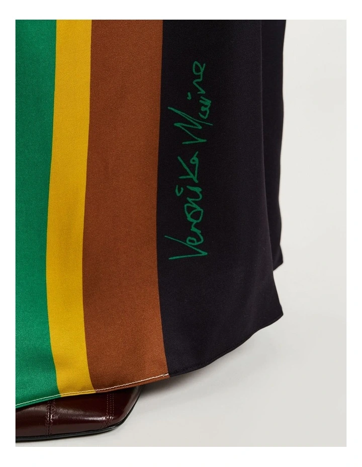 Blown Up Floral Satin Column Maxi Dress in Multi image 5