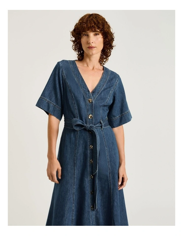 COTTON LYOCELL DENIM SHIRTDRESS image 3