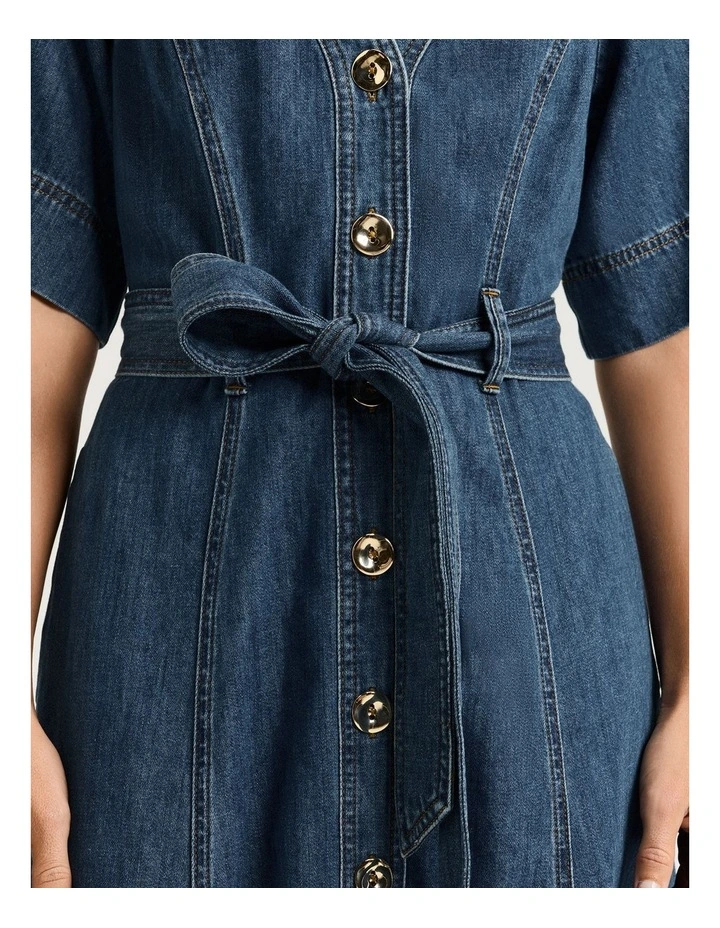 COTTON LYOCELL DENIM SHIRTDRESS image 4