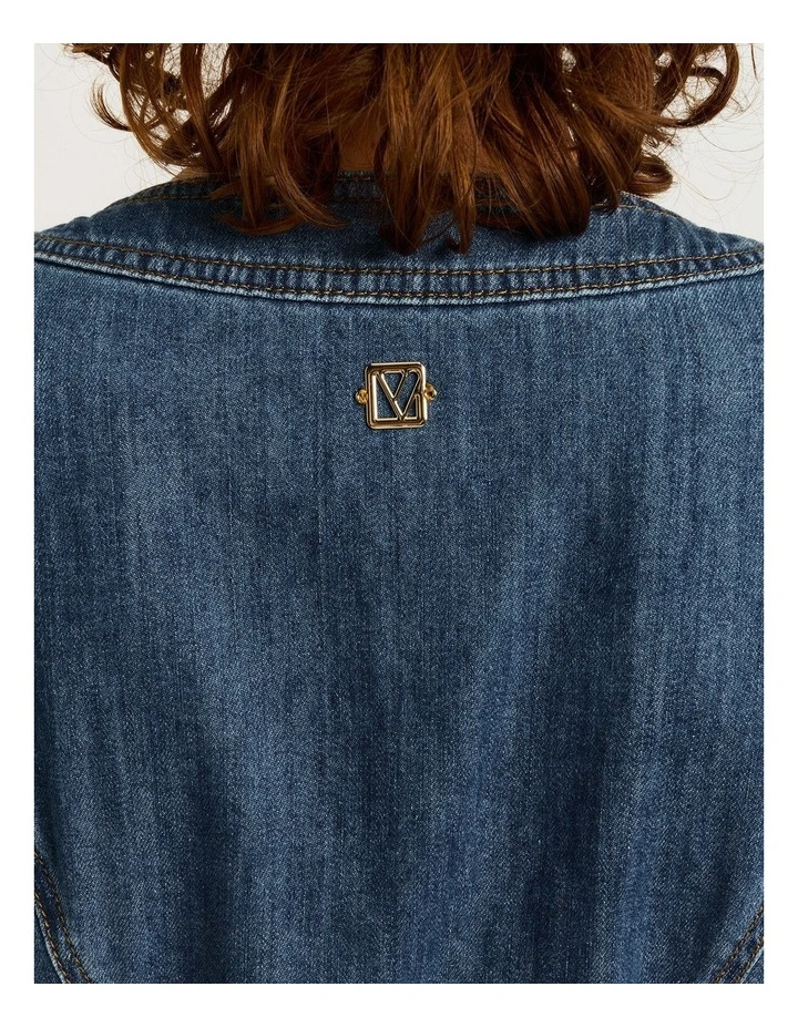 COTTON LYOCELL DENIM SHIRTDRESS image 5