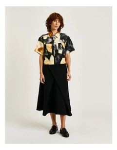 Botanical Floral Shirt in Black