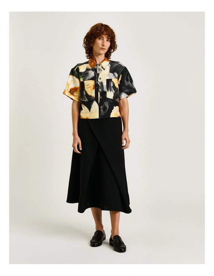 Botanical Floral Shirt in Black image 1