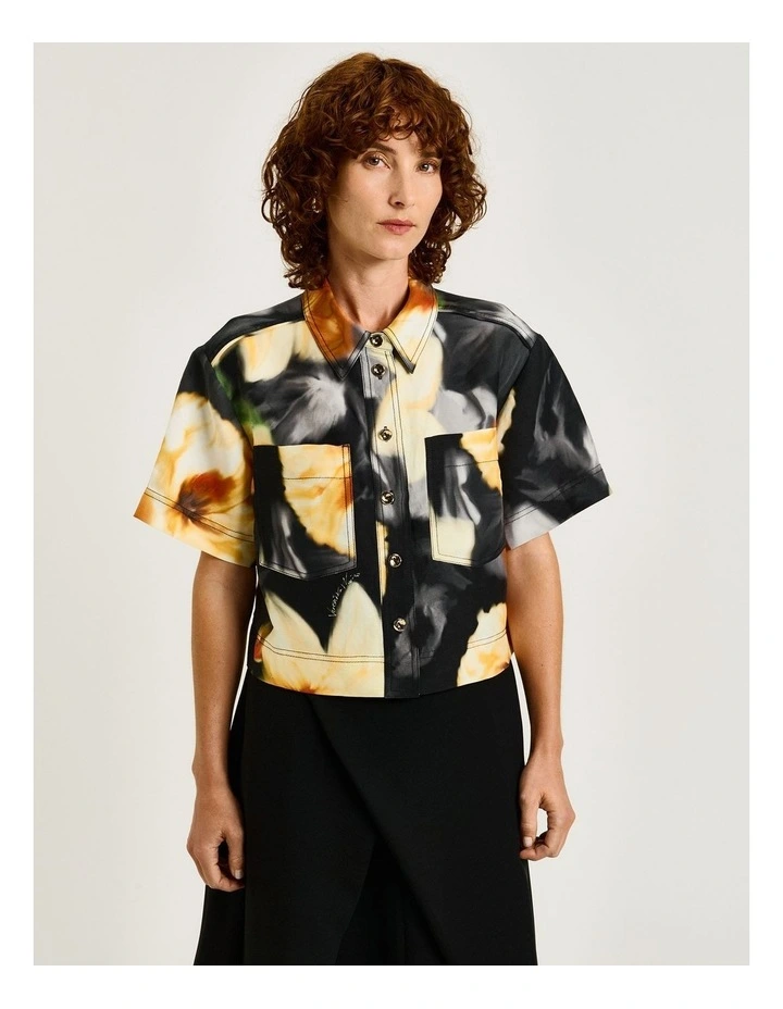 Botanical Floral Shirt in Black image 3
