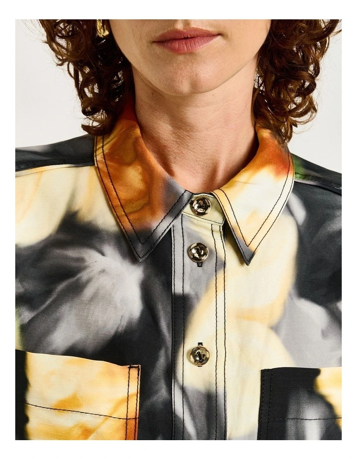Botanical Floral Shirt in Black image 4