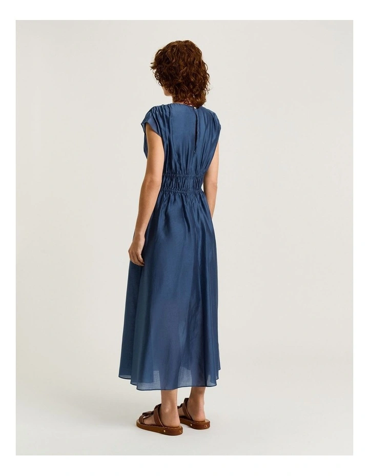DRAWSTRING WAIST MIDI DRESS image 2