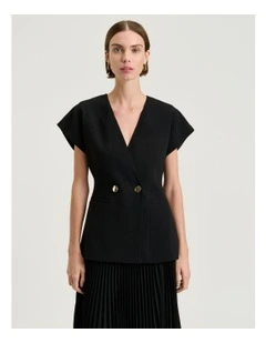 Stretch Crepe Waistcoat