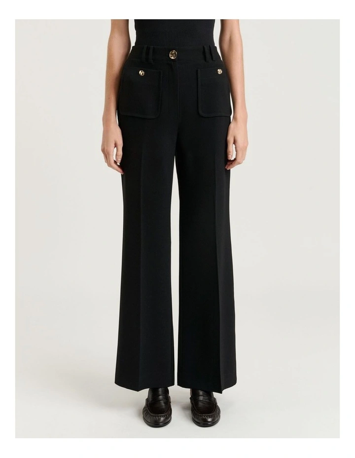 STRETCH CREPE FLARED PANT image 1