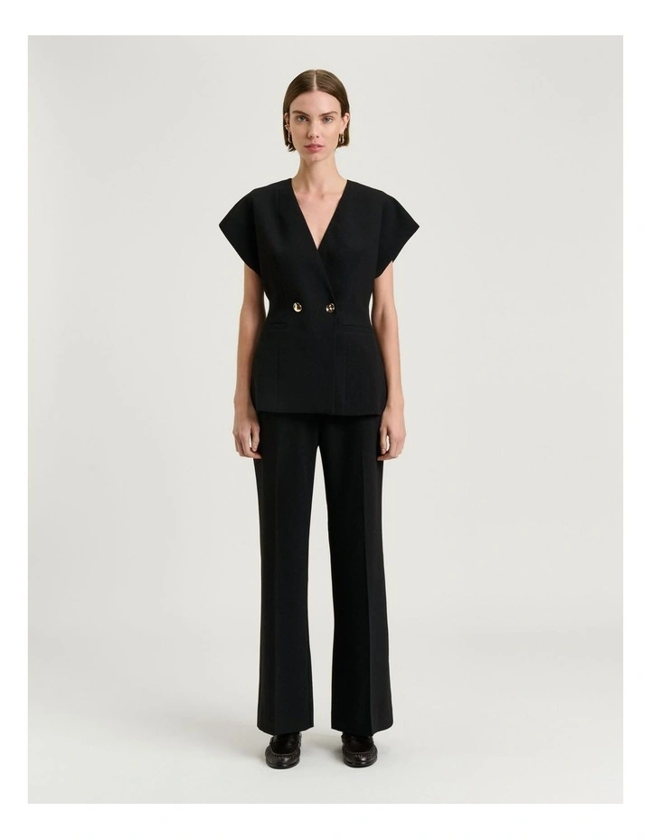 STRETCH CREPE FLARED PANT image 5