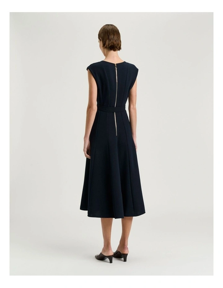 DOUBLE WEAVE SCOOP NECK MIDI DRESS image 2