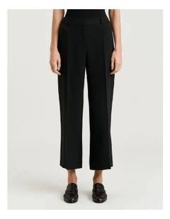 Double Weave Cropped Pant in Black