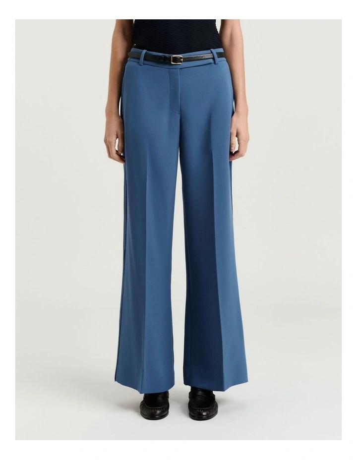 Double Weave Flared Pant in Blue image 1