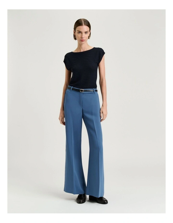 Double Weave Flared Pant in Blue image 4