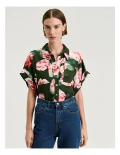 PINK HAZE FLORAL SHORT SLEEVE SHIRT