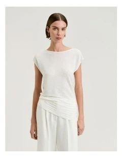 Asymmetric Wavy Ottoman Knit