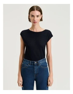 Asymmetric Wavy Ottoman Knit