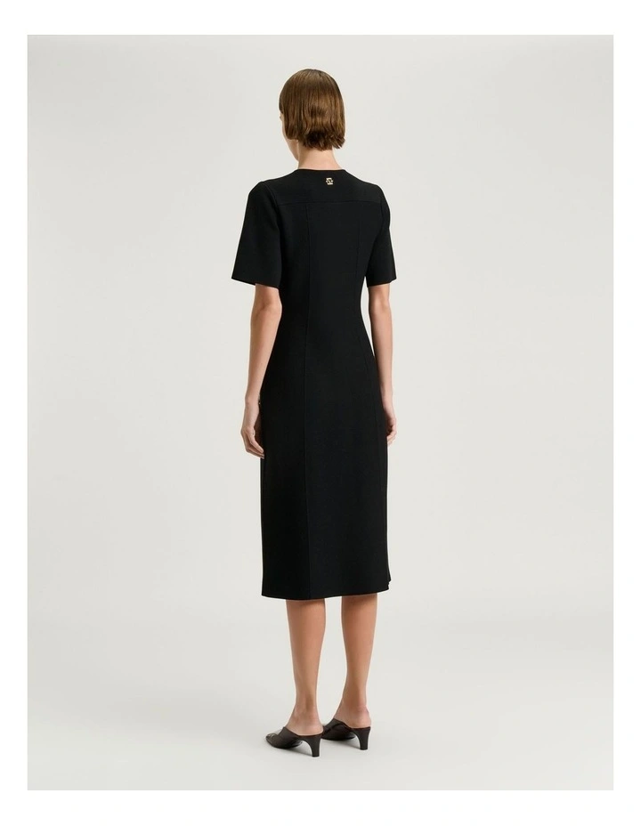 Milano Button Through Dress in Black image 2