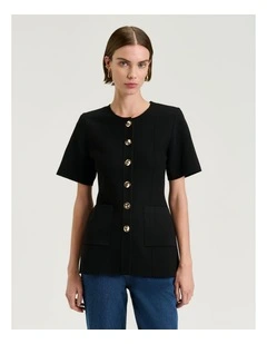Milano Short Sleeve Jacket in Black